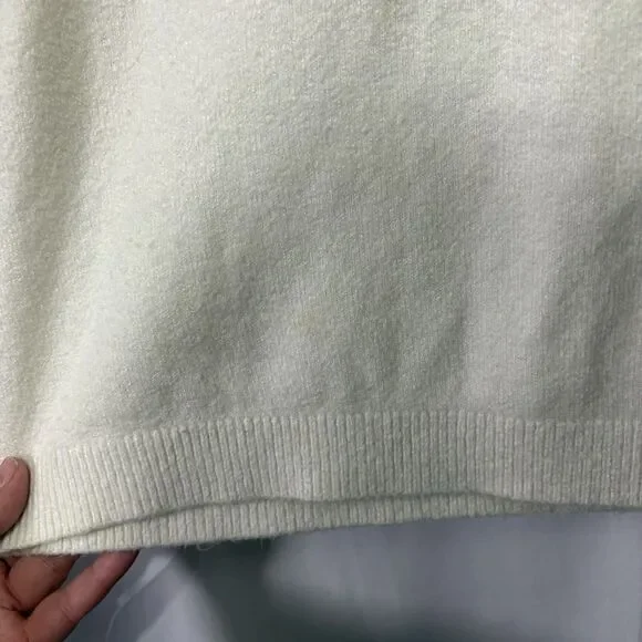 Talbots Icicle Fair Isle Sweater Cream Pink Bow Back Sequin Size XL Winter - Picture 11 of 11